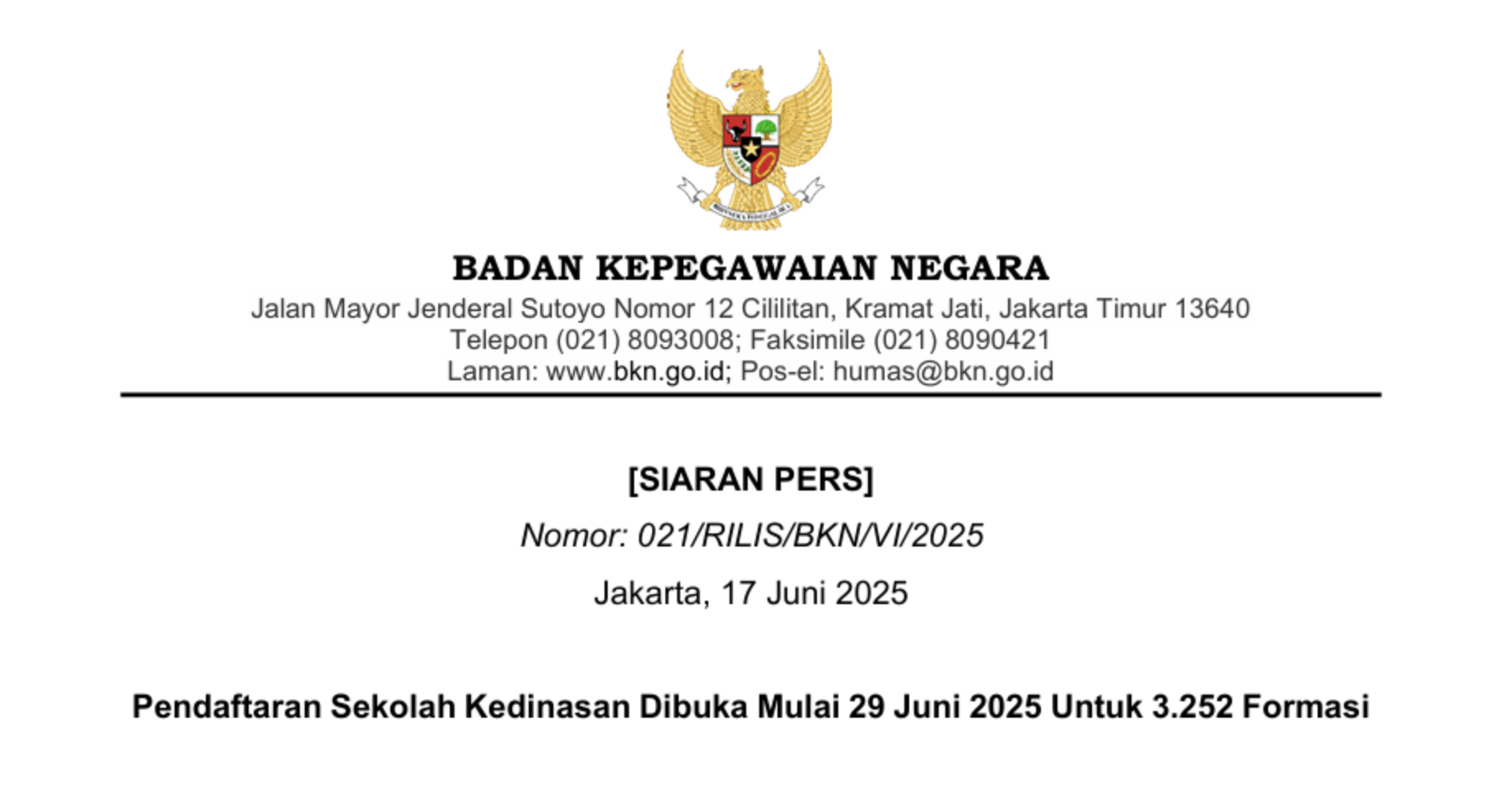 Pengumuman RESMI Sekolah Kedinasan 2025