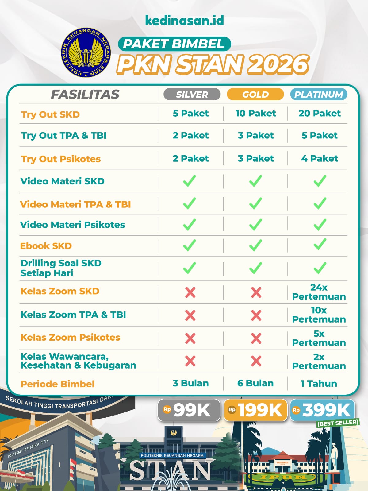 Bimbel Online PKN STAN 2026 - Paket Gold