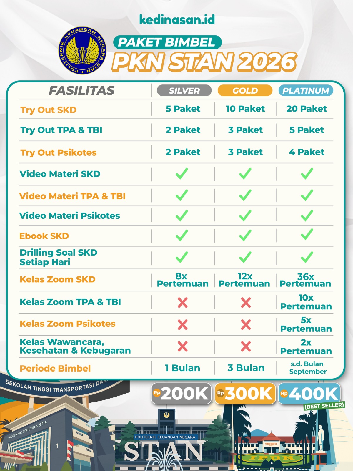  Bimbel Online PKN STAN 2026 - Paket Platinum